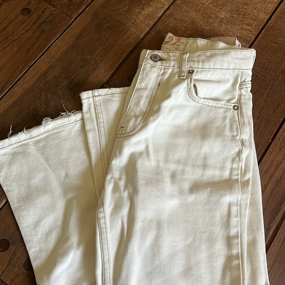 Free People Cream Bootcut Jeans